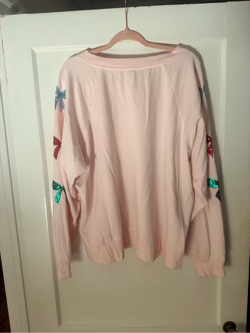 Mary Square Sequin Bow Sweatshirt – 2X - Picture 4 of 4